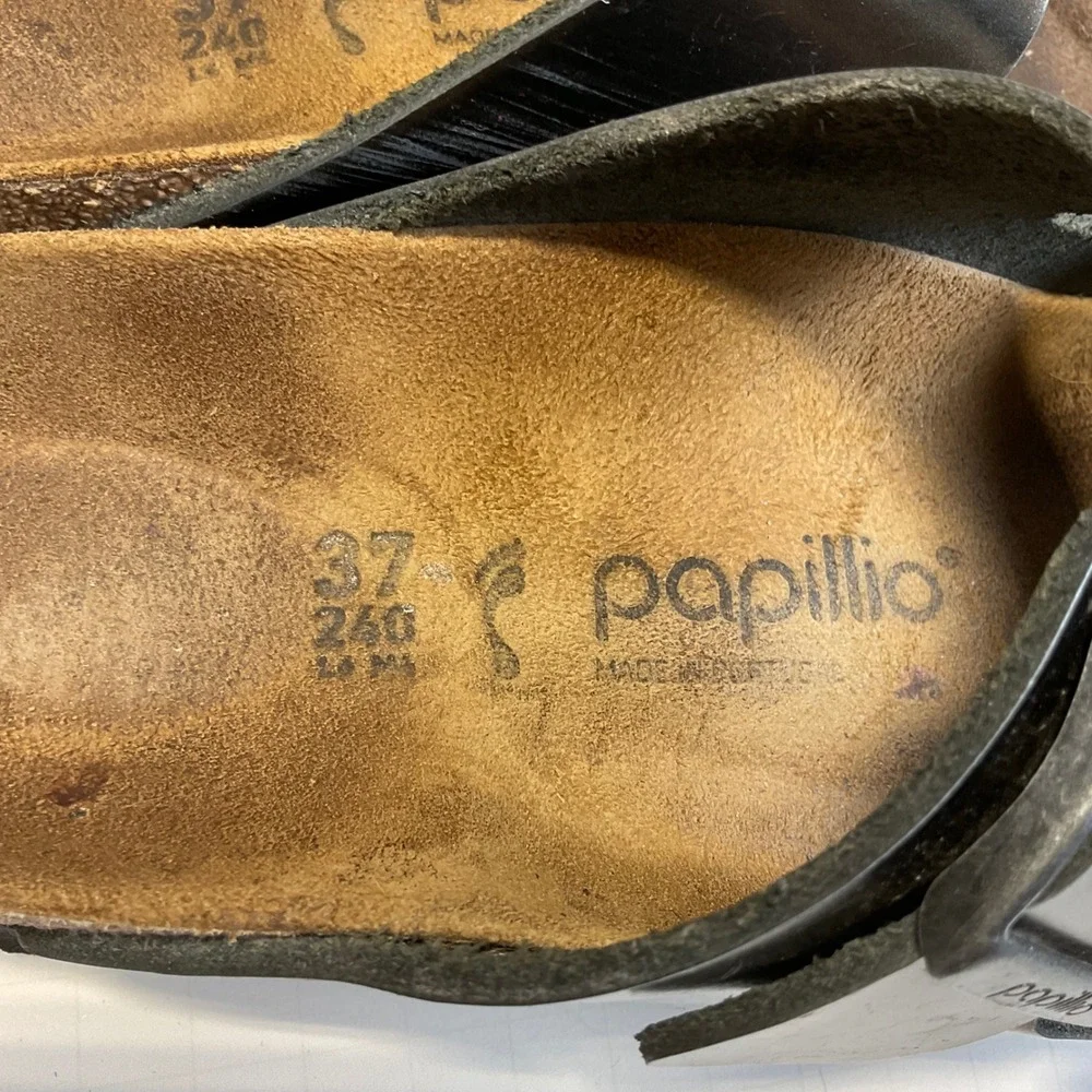 Papillio by Birkenstock Arizona Platform Sandals Metallic Silver EU 37 US 6-6.5